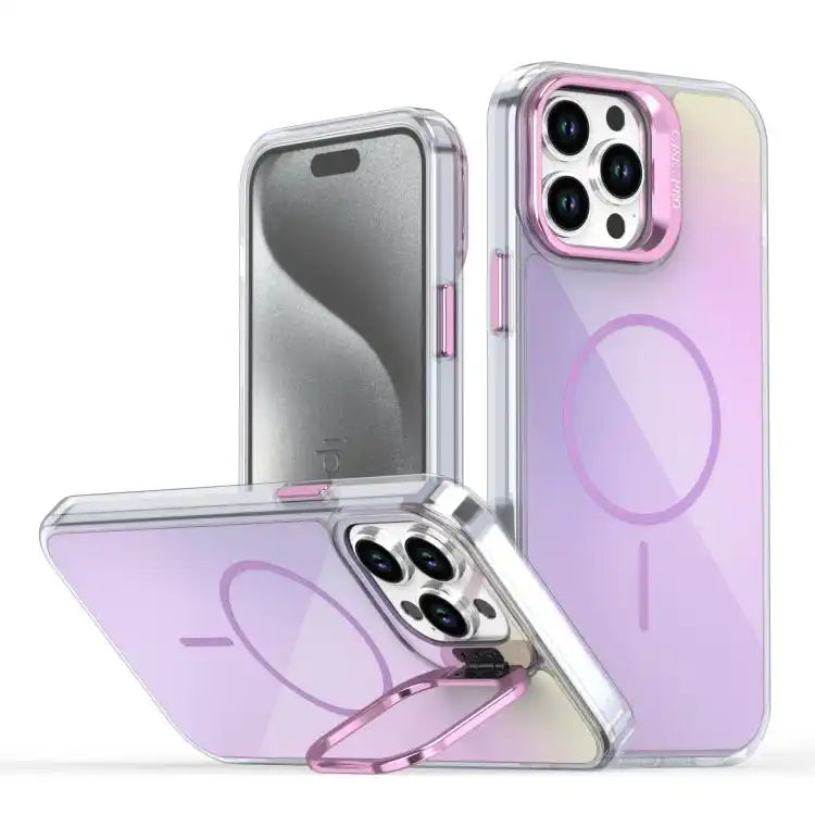 Gradient Discolor Lens Kickstand Magsafe Phone Case