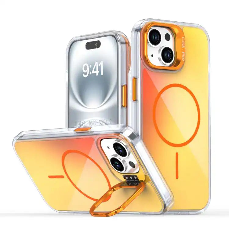 Gradient Discolor Lens Kickstand Magsafe Phone Case