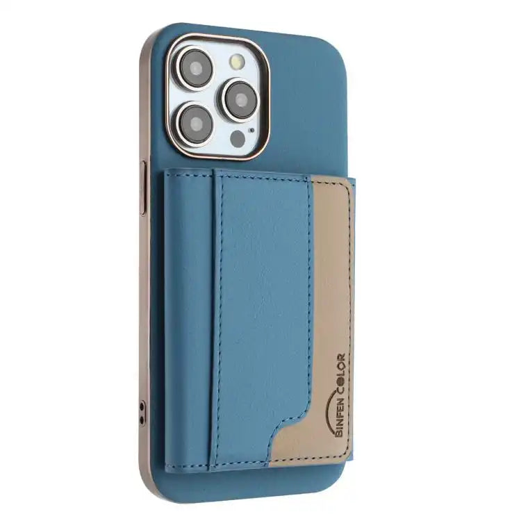 Colour Matching Horizontal Magnetic Card Bag RFID MagSafe Phone Case