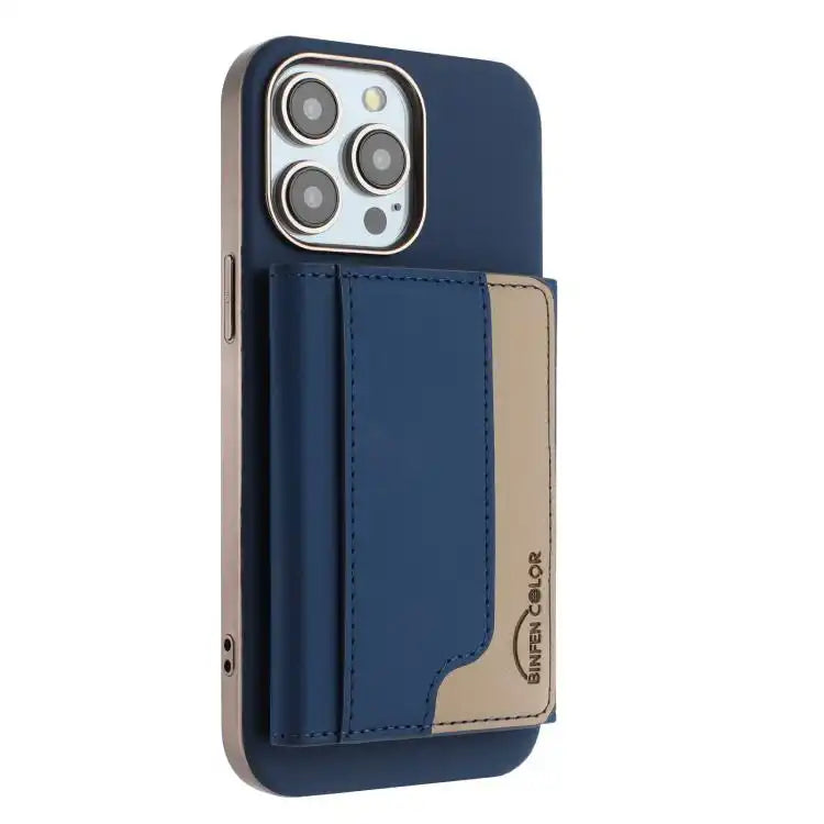 Colour Matching Horizontal Magnetic Card Bag RFID MagSafe Phone Case