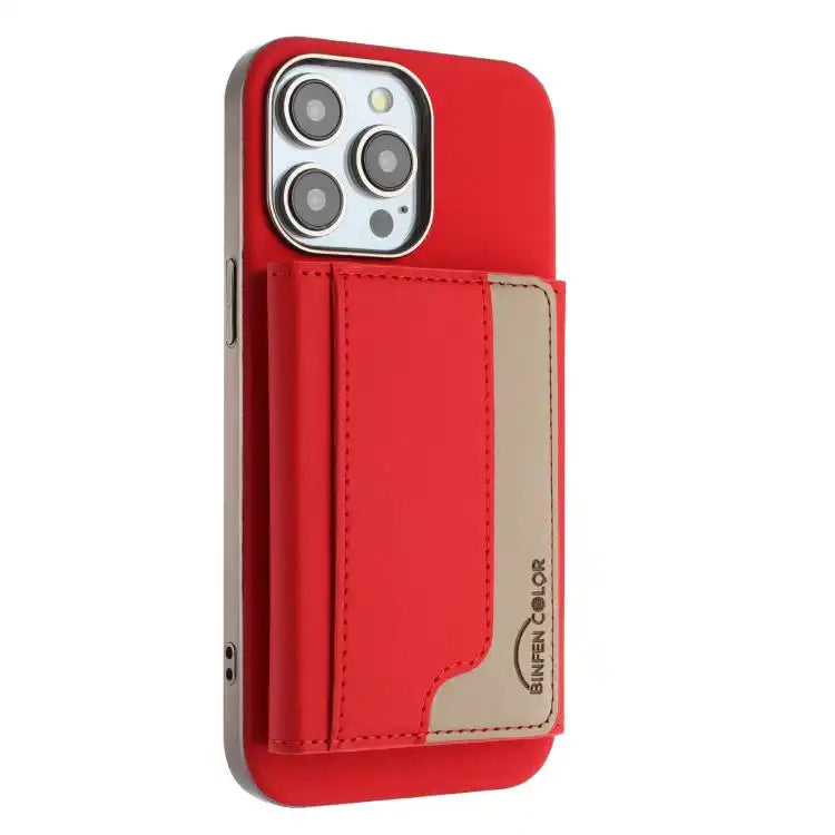 Colour Matching Horizontal Magnetic Card Bag RFID MagSafe Phone Case