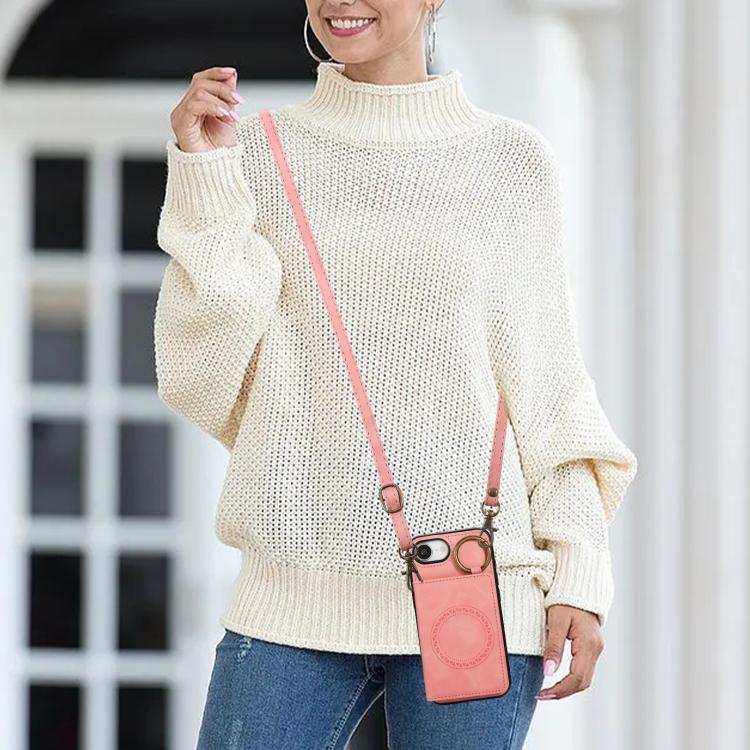 Car Magnetic Ring Buckle Card Bag Phone Case with Lanyard