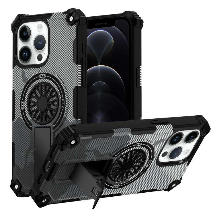 Camouflage Kickstand Rotating Shaft MagSafe Phone Case