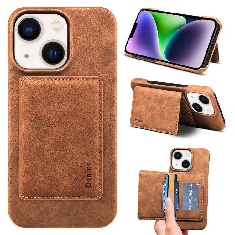 Denior D27 Retro Texture RFID MagSafe Photo Frame Card-slot Phone Case