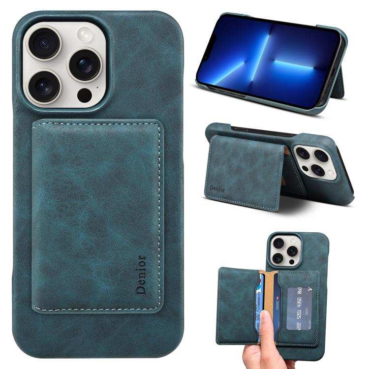 Denior D27 Retro Texture RFID MagSafe Photo Frame Card-slot Phone Case