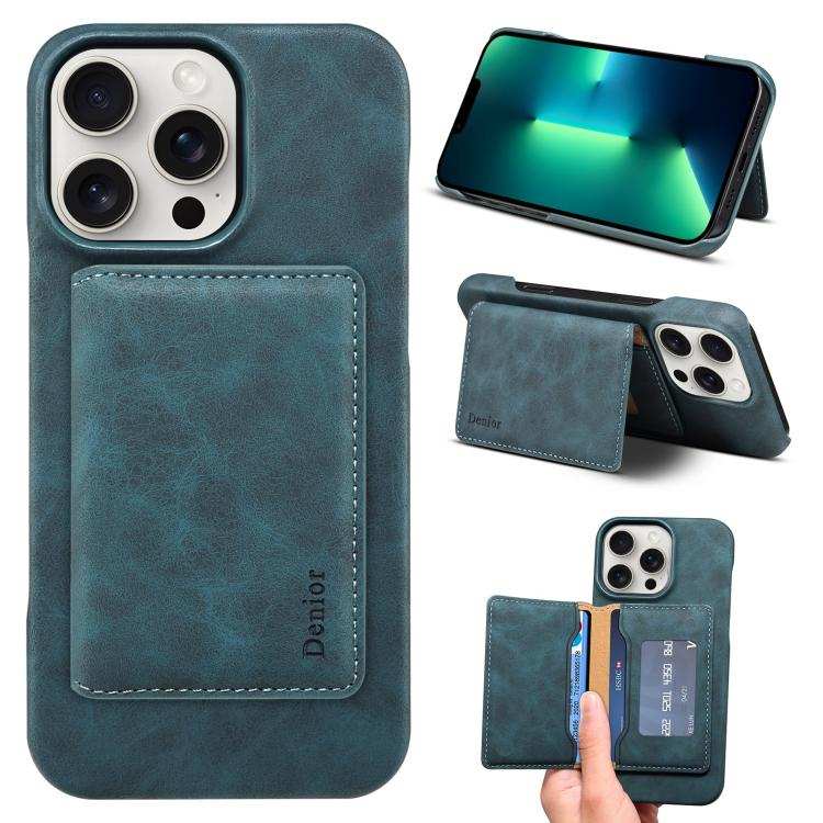 Denior D27 Retro Texture RFID MagSafe Photo Frame Card-slot Phone Case