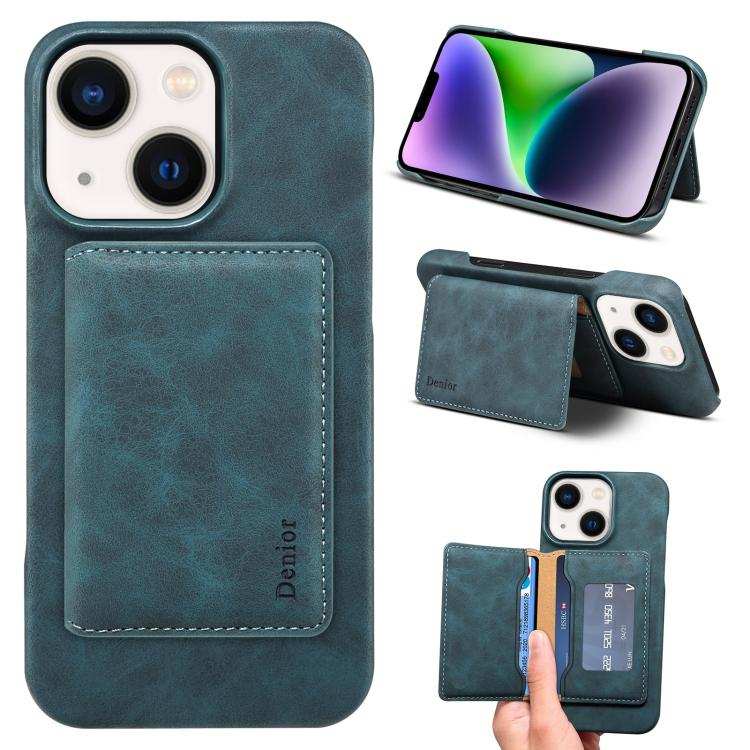 Denior D27 Retro Texture RFID MagSafe Photo Frame Card-slot Phone Case