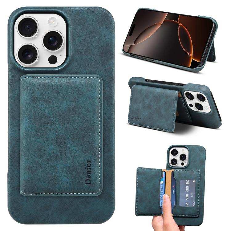 Denior D27 Retro Texture RFID MagSafe Photo Frame Card-slot Phone Case