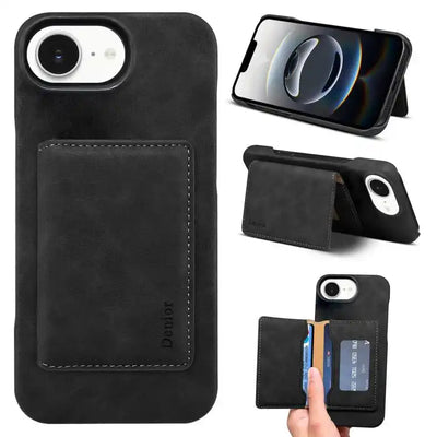 Denior D27 Retro Texture RFID MagSafe Photo Frame Card-slot Phone Case