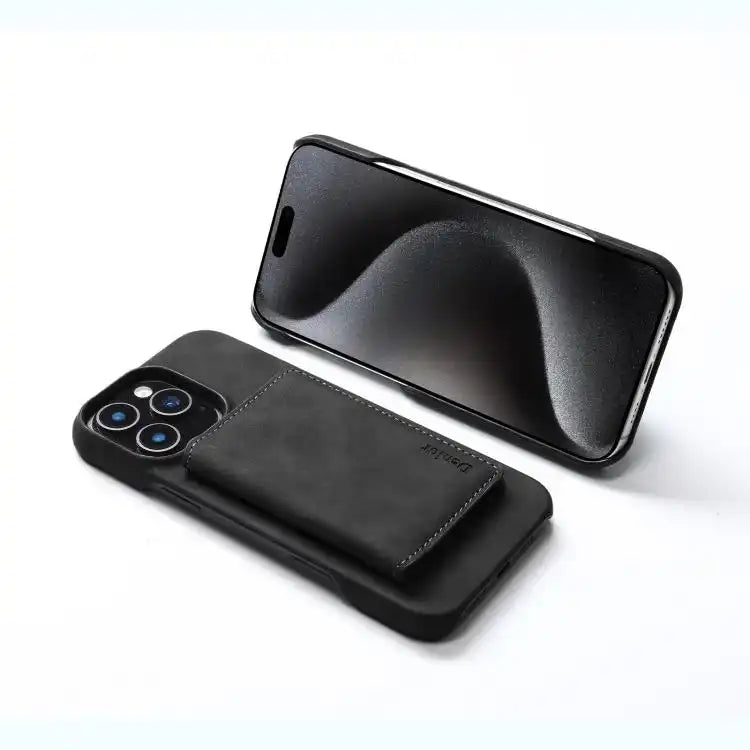 Denior D27 Retro Texture RFID MagSafe Photo Frame Card-slot Phone Case