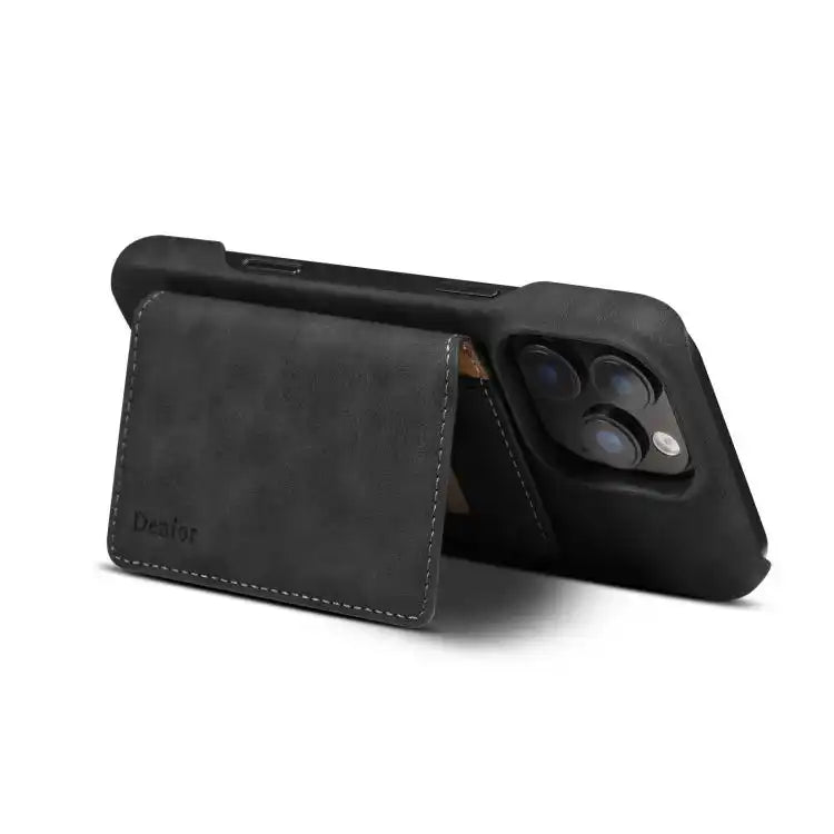 Denior D27 Retro Texture RFID MagSafe Photo Frame Card-slot Phone Case