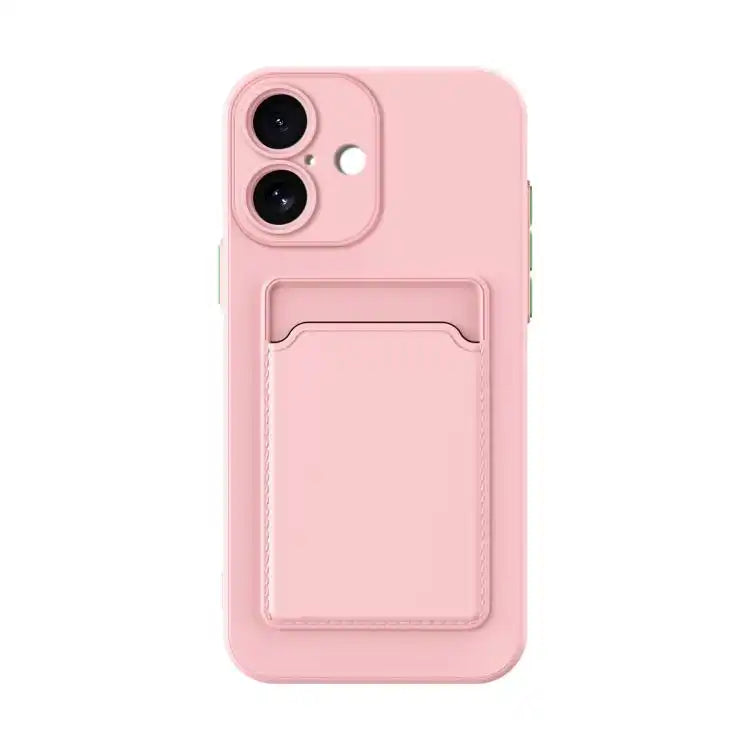 Skin Feel Card Contrast Color Button TPU Phone Case