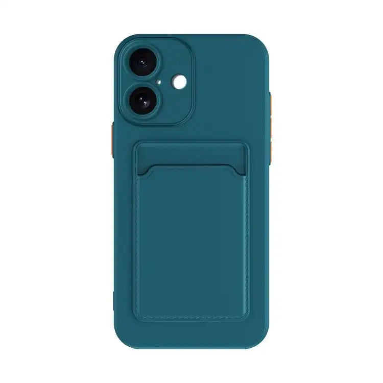 Skin Feel Card Contrast Color Button TPU Phone Case