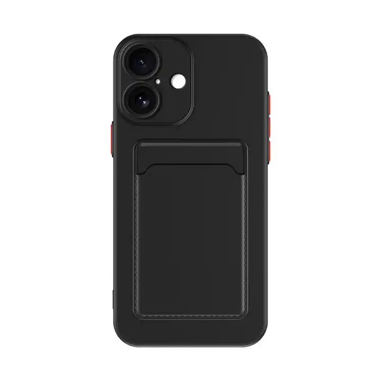 Skin Feel Card Contrast Color Button TPU Phone Case