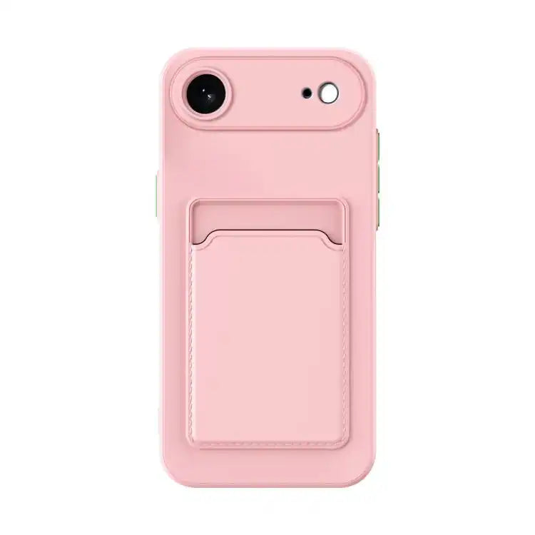 Skin Feel Card Contrast Color Button TPU Phone Case