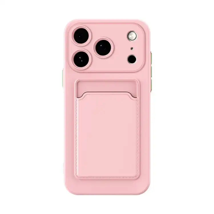 Skin Feel Card Contrast Color Button TPU Phone Case