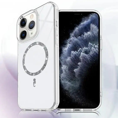 Transparent MagSafe Glitter Powder Acrylic Phone Case