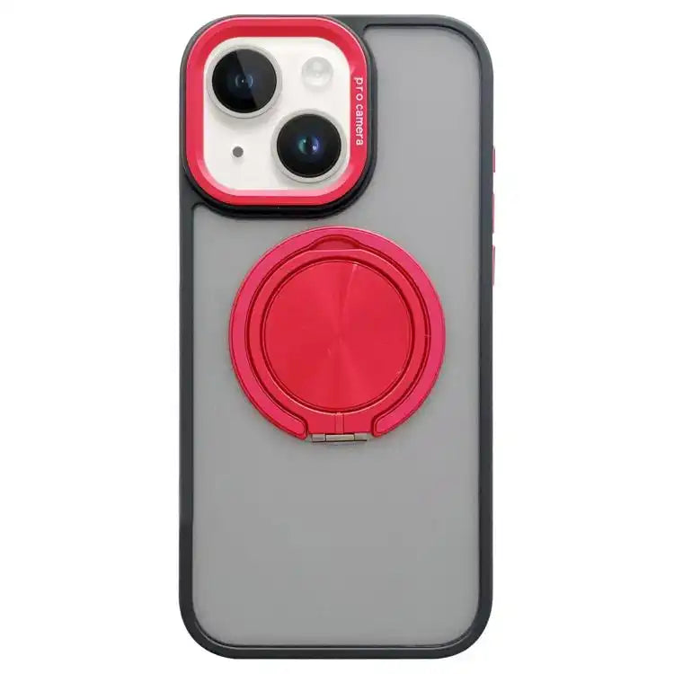 Skin-feel Two-color Edge Strips 360 MagSafe Holder Phone Case