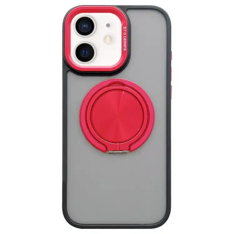 Skin-feel Two-color Edge Strips 360 MagSafe Holder Phone Case