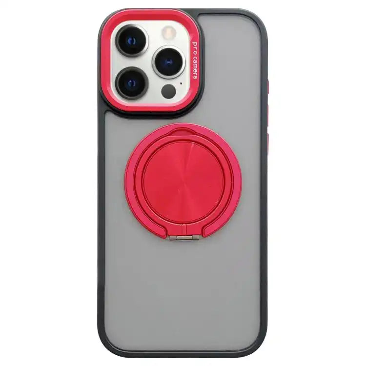 Skin-feel Two-color Edge Strips 360 MagSafe Holder Phone Case