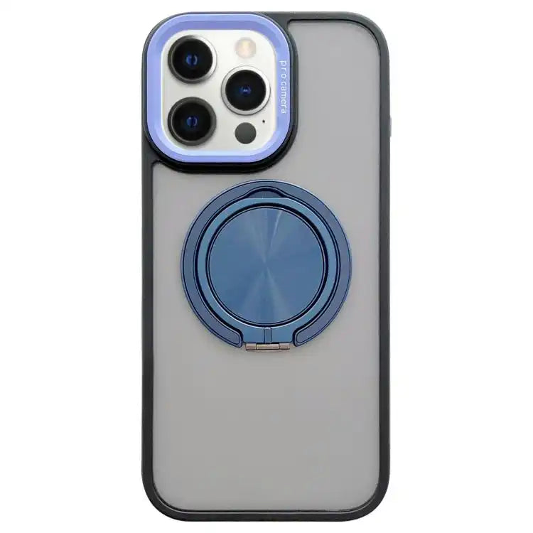 Skin-feel Two-color Edge Strips 360 MagSafe Holder Phone Case