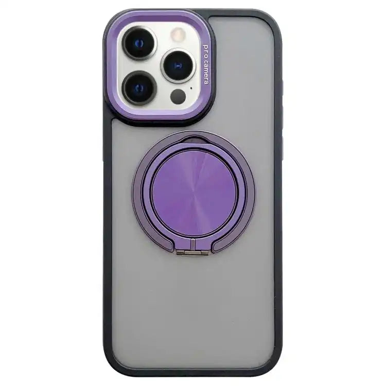 Skin-feel Two-color Edge Strips 360 MagSafe Holder Phone Case