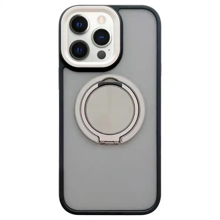 Skin-feel Two-color Edge Strips 360 MagSafe Holder Phone Case