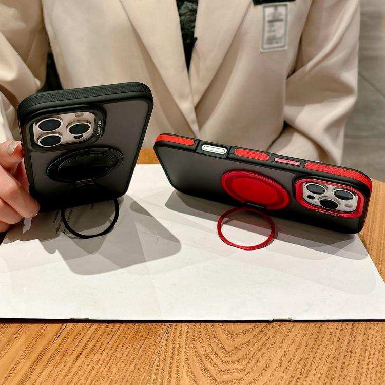 Skin-feel Two-color Edge Strips 360 MagSafe Holder Phone Case