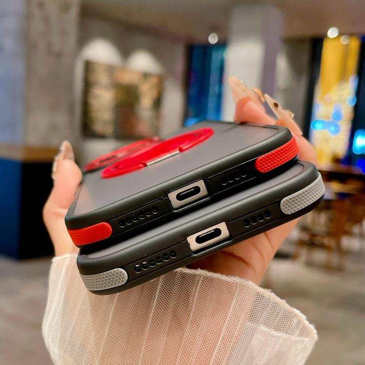 Skin-feel Two-color Edge Strips 360 MagSafe Holder Phone Case