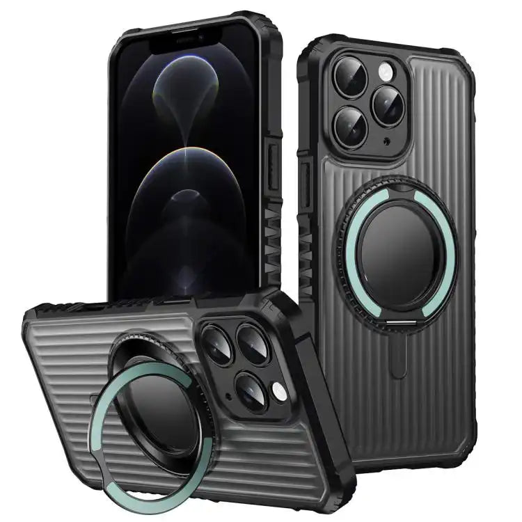 Skin Sense Rotation Stand Semi-transparent Magsafe Phone Case