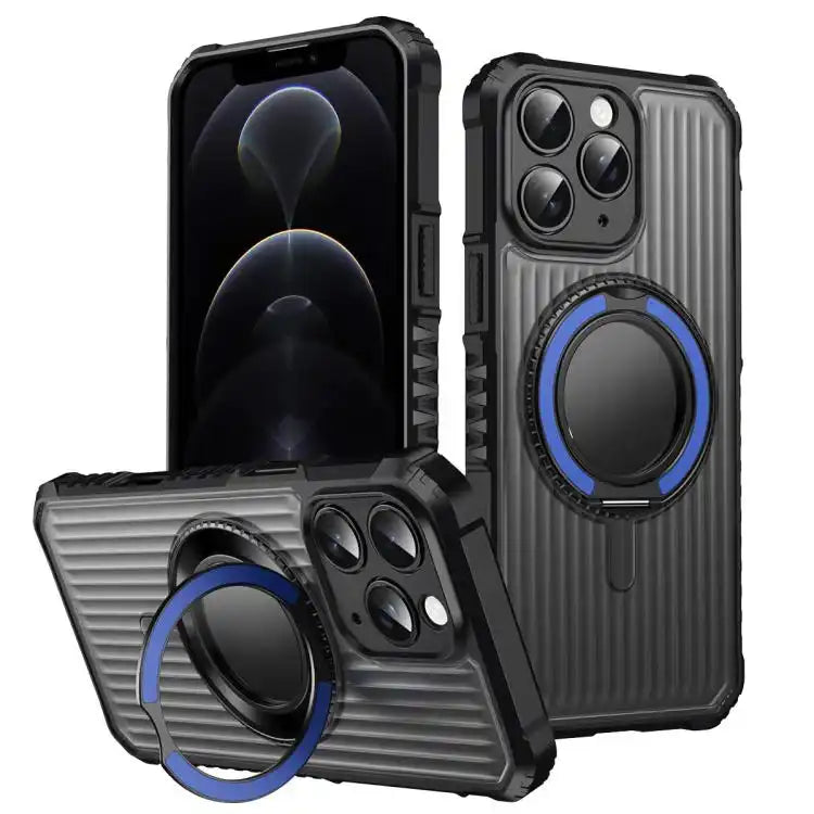 Skin Sense Rotation Stand Semi-transparent Magsafe Phone Case