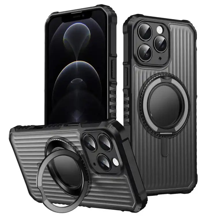 Skin Sense Rotation Stand Semi-transparent Magsafe Phone Case