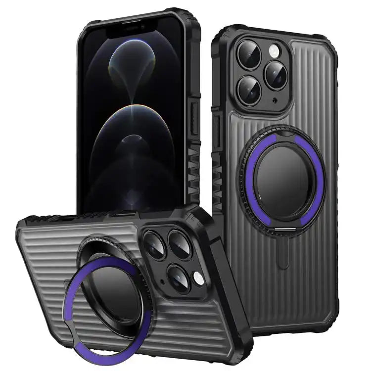 Skin Sense Rotation Stand Semi-transparent Magsafe Phone Case