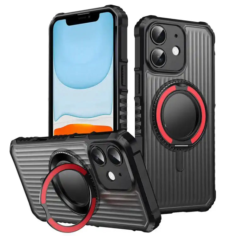 Skin Sense Rotation Stand Semi-transparent Magsafe Phone Case