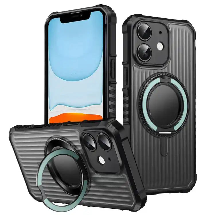 Skin Sense Rotation Stand Semi-transparent Magsafe Phone Case