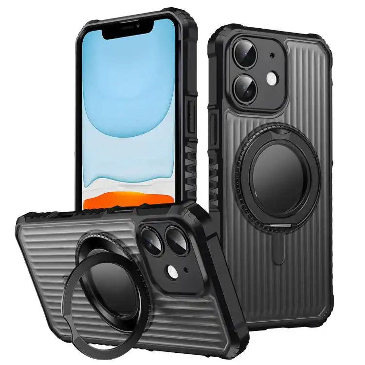 Skin Sense Rotation Stand Semi-transparent Magsafe Phone Case