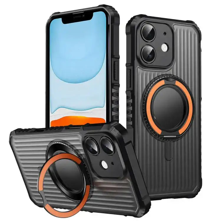 Skin Sense Rotation Stand Semi-transparent Magsafe Phone Case