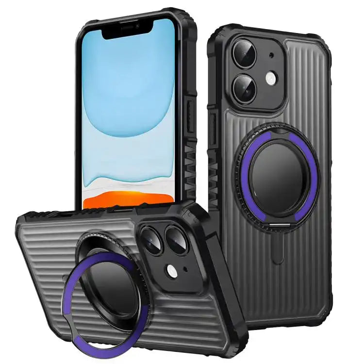 Skin Sense Rotation Stand Semi-transparent Magsafe Phone Case