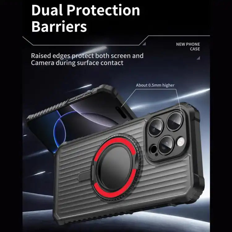 Skin Sense Rotation Stand Semi-transparent Magsafe Phone Case