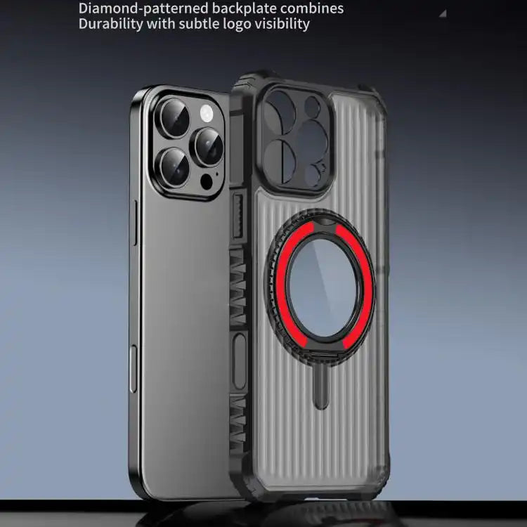 Skin Sense Rotation Stand Semi-transparent Magsafe Phone Case