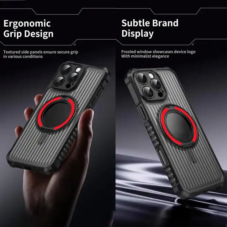 Skin Sense Rotation Stand Semi-transparent Magsafe Phone Case