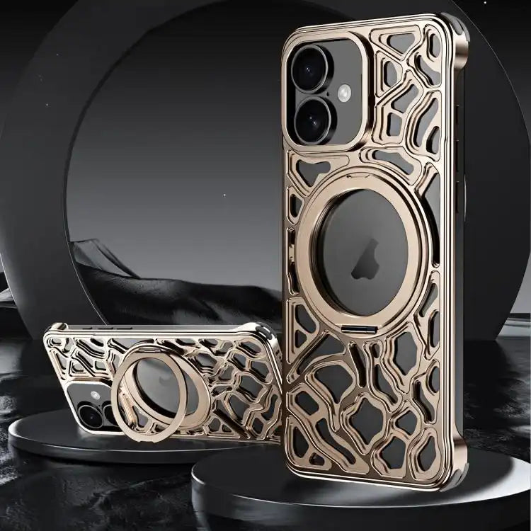 Yunyan Series Alloy Rotating Holder MagSafe Half Frame Phone Case