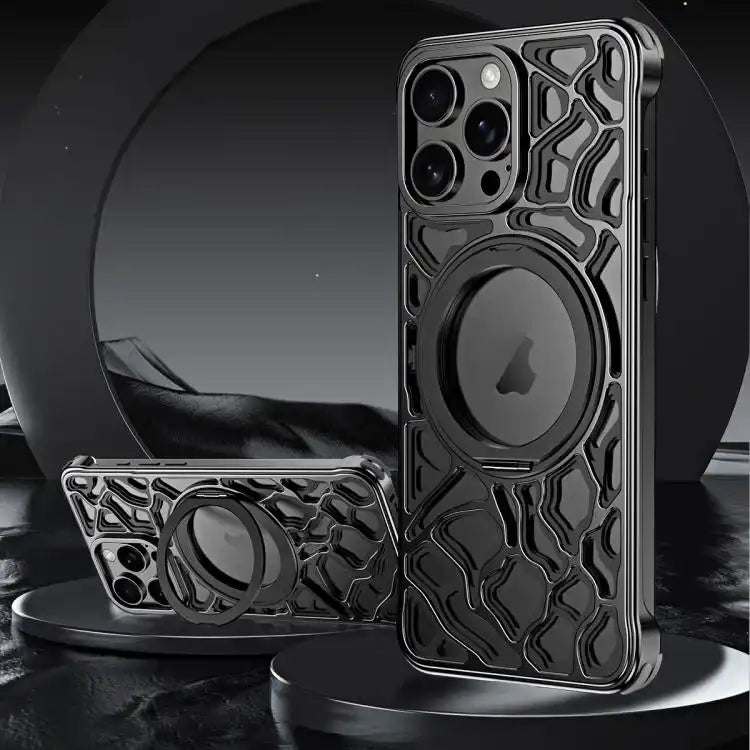 Yunyan Series Alloy Rotating Holder MagSafe Half Frame Phone Case