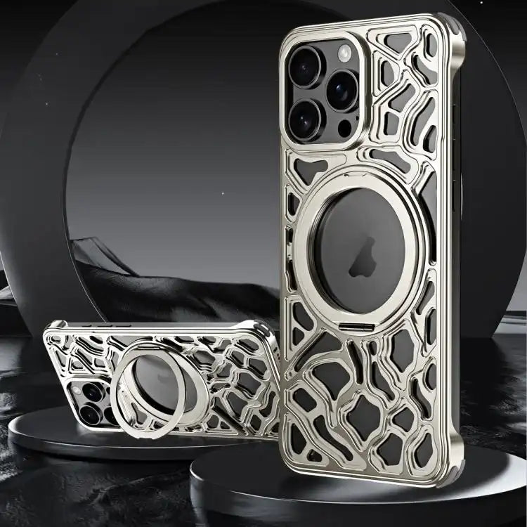 Yunyan Series Alloy Rotating Holder MagSafe Half Frame Phone Case