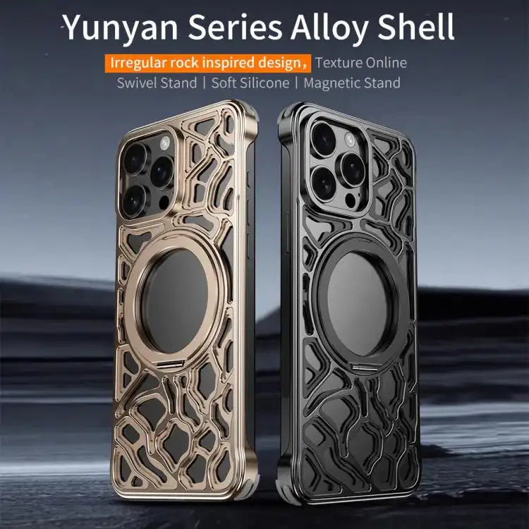 Yunyan Series Alloy Rotating Holder MagSafe Half Frame Phone Case
