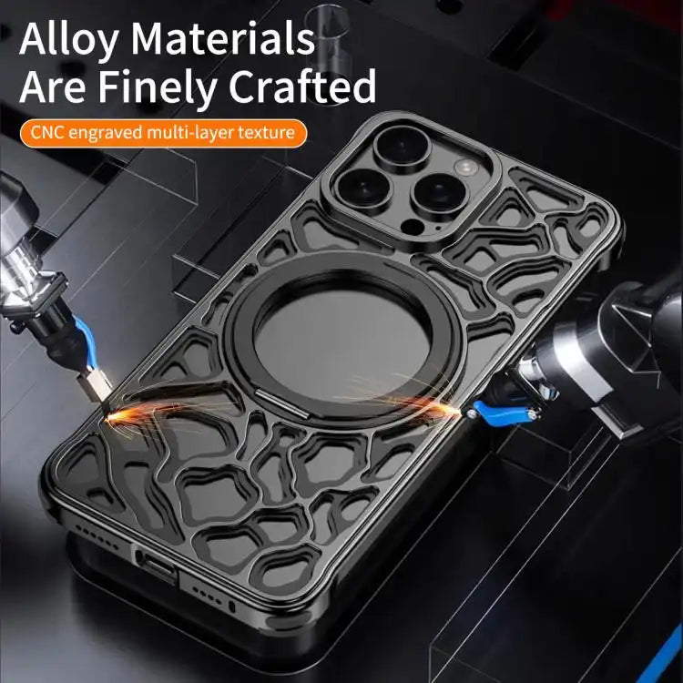Yunyan Series Alloy Rotating Holder MagSafe Half Frame Phone Case