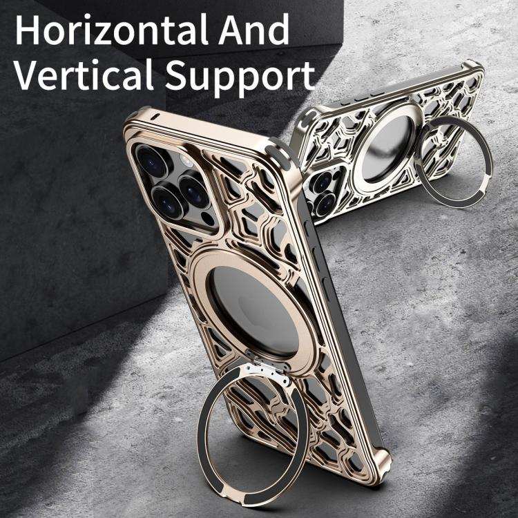 Yunyan Series Alloy Rotating Holder MagSafe Half Frame Phone Case