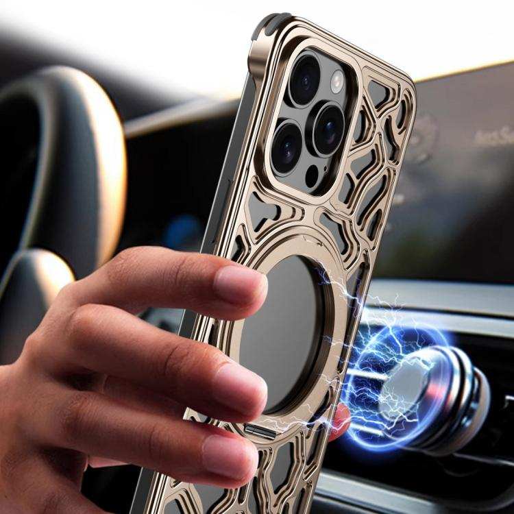 Yunyan Series Alloy Rotating Holder MagSafe Half Frame Phone Case