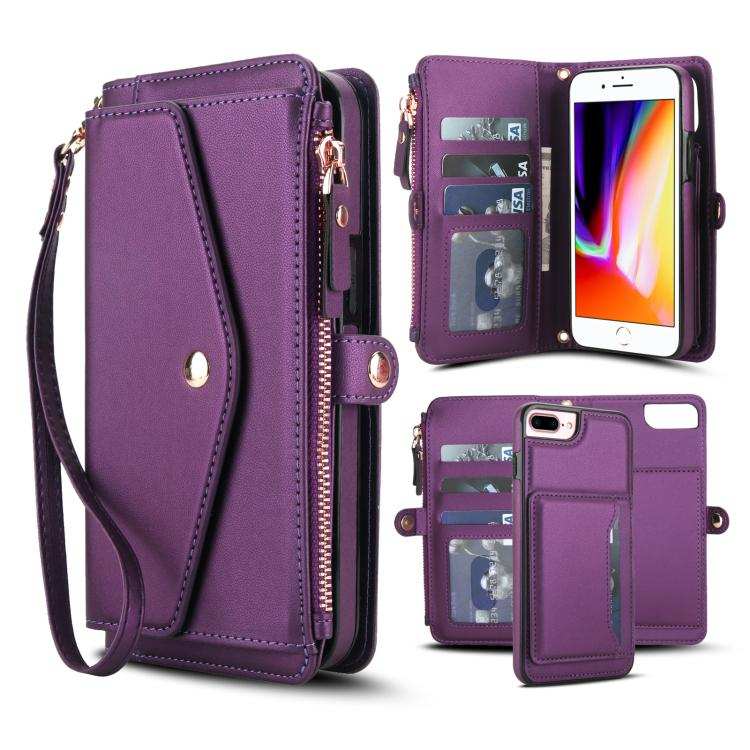 Multifunctional Wallet Detachable Leather Phone Case with Lanyard