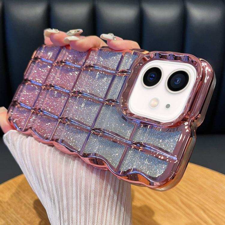 Wavy Texture Gradient Glitter Paper TPU Phone Case